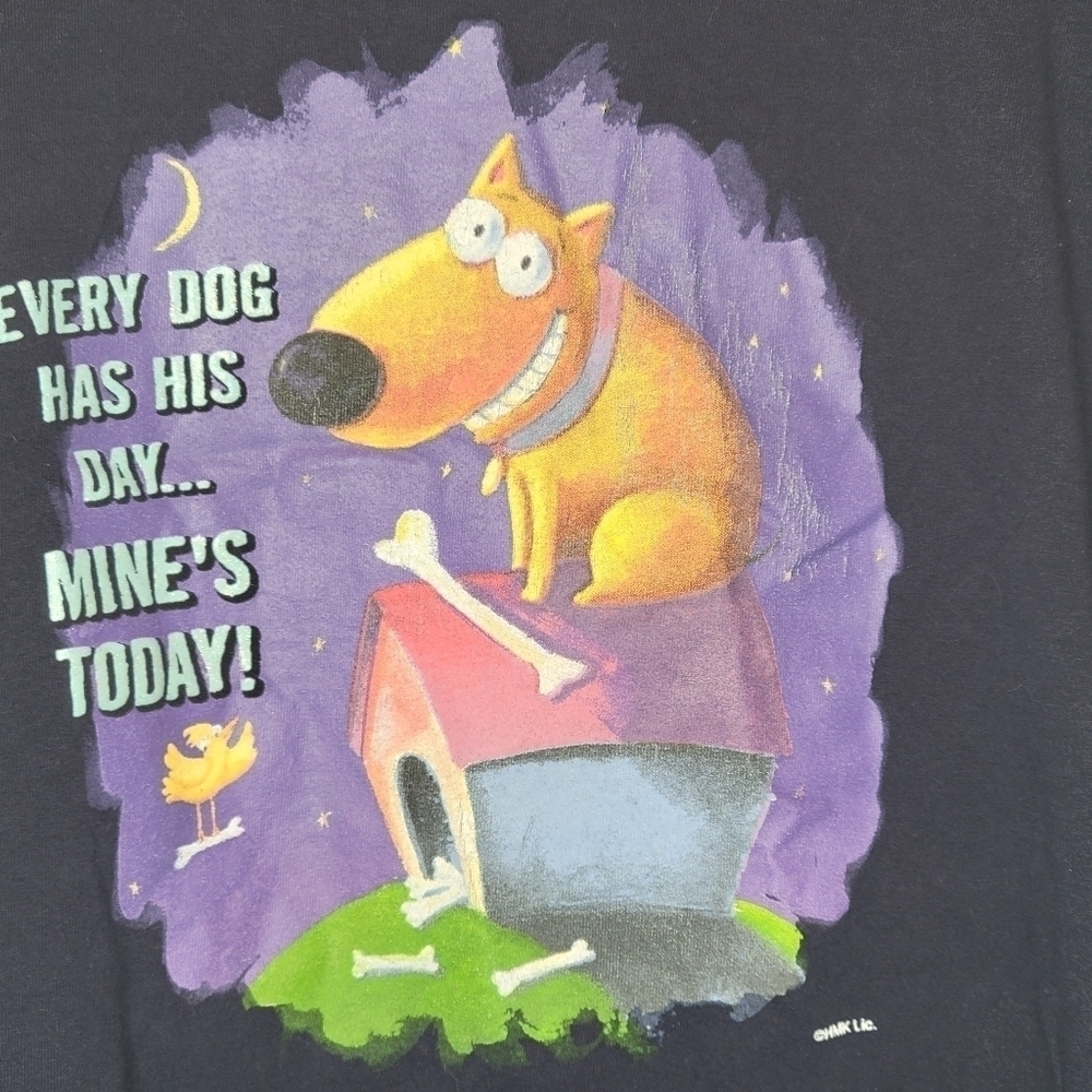 Vintage 90s Pet Love Dog Cartoon Comics Jerry Leigh Doghouse T-Shirt - Picture 2 of 7